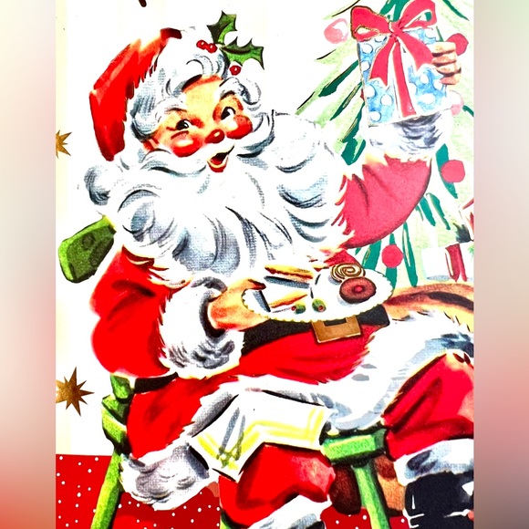 Large Christmas Santa Fake Book Box Decor Gift Holly Jolly HoHoHo Vintage Image - Picture 4 of 13